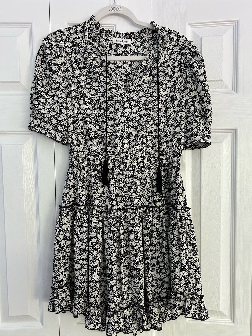 Heartloom Black and White Floral High-Low Dress
